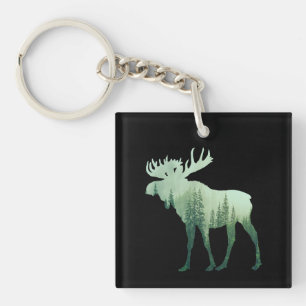 Elandherten En Bos Natuur Sleutelhanger
