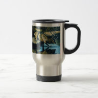 Élans de Taureau de "réflexions" dans la tasse de