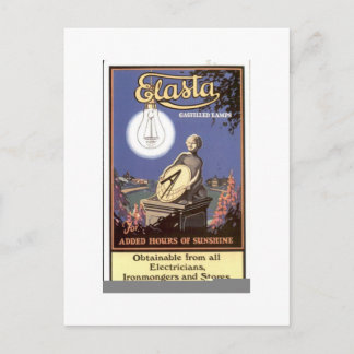 Elasta Gasgevulde Lampen Vintage Elektriciteit Adv Briefkaart