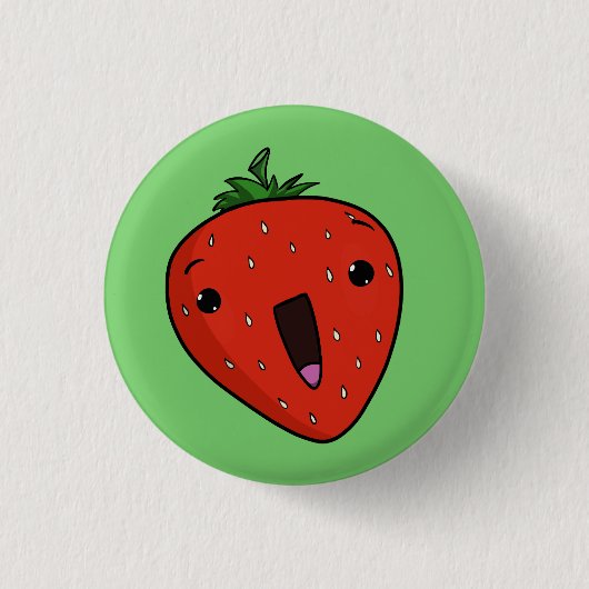 Elated Strawberry Ronde Button 3,2 Cm (Voorkant)