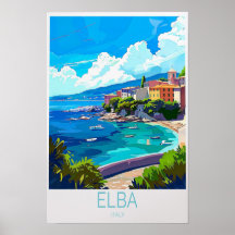 Elba Italië Aangepaste Reisposter Italië Reizen