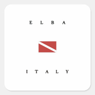 Elba Italië Duikvlag Vierkante Sticker