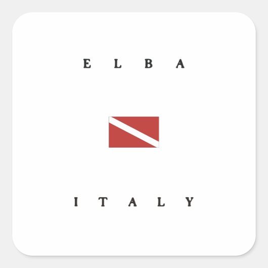 Elba Italië Duikvlag Vierkante Sticker (Voorkant)