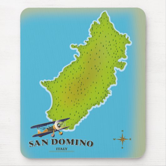 Elba Italië kaart reisposter Muismat (Voorkant)