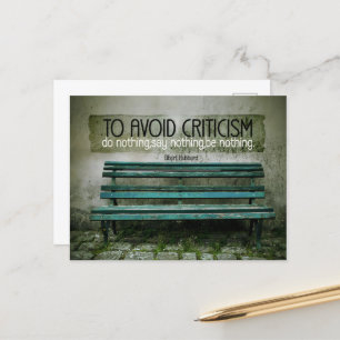 Elbert Hubbard Inspirerend quote "Kritiek" Briefkaart