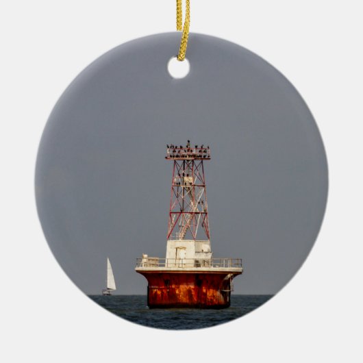 Elbow van Cross Ledge Lighthouse Keramisch Ornament (Voorkant)