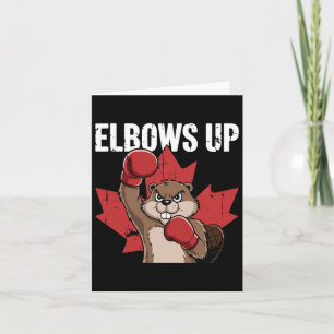 Elbows Up Beaver Boxing Trots Canadese Sterke Kana Kaart