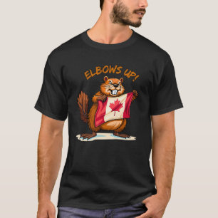 Elbows UP, Beaver, Canada Canadese vlag Maple Leaf T-shirt