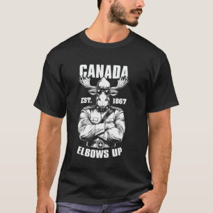 Elbows Up Canada 1867 Grappige Canadese trotse Mou T-shirt