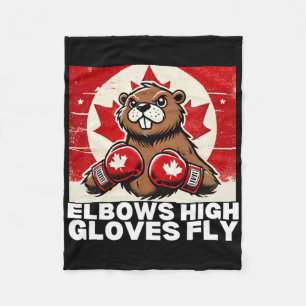 Elbows Up Canada Canadese Counter Tariffs Beaver B Fleece Deken