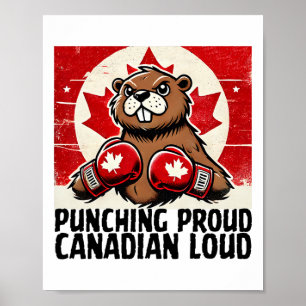 Elbows Up Canada Canadese Counter Tariffs Beaver B Poster