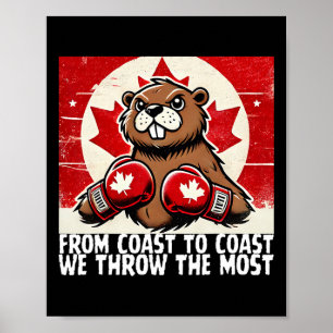 Elbows Up Canada Canadese Counter Tariffs Beaver B Poster