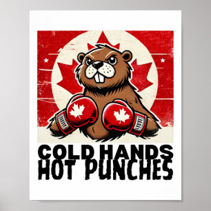 Elbows Up Canada Canadese Counter Tariffs Beaver B Poster