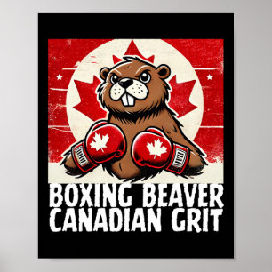 Elbows Up Canada Canadese Counter Tariffs Beaver B Poster