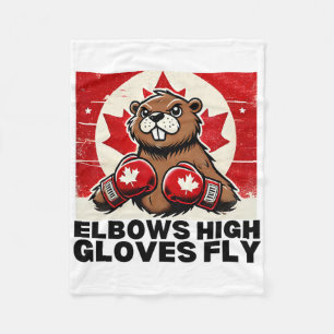 Elbows Up Canada Canadese Tegen Tarieven Bever B Fleece Deken