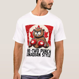 Elbows Up Canada Canadese Tegen Tarieven Bever B T-shirt