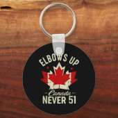 Elbows Up Canada Never 51 Canada Vlag Stand Strong Sleutelhanger (Voorkant)