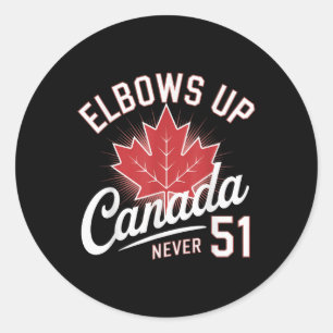 Elbows Up Canada Nooit 51 Vlag van Canada Ronde Sticker