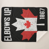 Elbows Up Canada True North Sterk Trots Canadees Sherpa Deken (Voorkant (horizontaal))