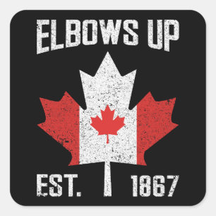 Elbows Up Canada True North Sterk Trots Canadees Vierkante Sticker