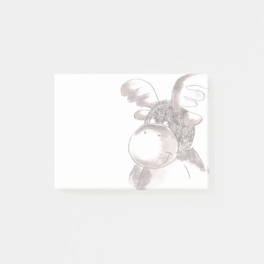Elch Bleistiftzeichnung Haftnotiz Post-it® Notes (Voorkant)