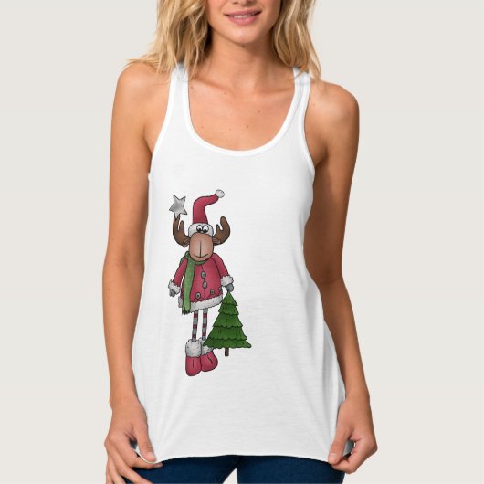 Elch mit Baum  Tanktop (Voorkant)