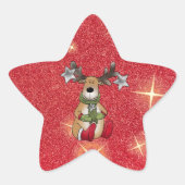 Elch mit Stern Ster Sticker (Voorkant)