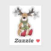 Elch mit Stern Sticker (Vel)