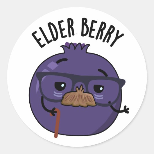 Elder-berry Funny Berry Pun Ronde Sticker (Voorkant)