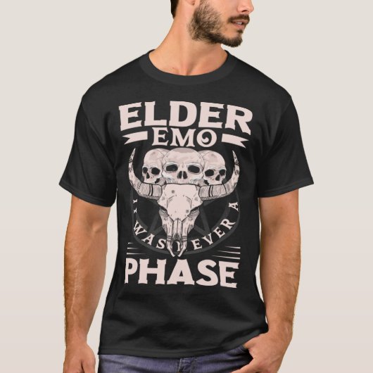 Elder Emo It Was Never A Phase Gothic Skeleton  8 T-shirt (Voorkant)