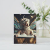 Elder Fairy King neemt een bad in een gouden bad Briefkaart (Staand voorkant)