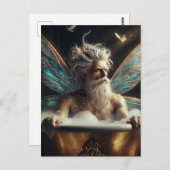 Elder Fairy King neemt een bad in een gouden bad Briefkaart (Voorkant / Achterkant)