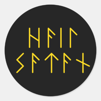 Elder Futhark Hail Satan Ronde Sticker