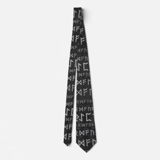 Elder Futhark Pattern op houten textuur Stropdas (Achterkant)