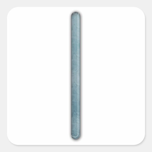 Elder Futhark Rune Isa Vierkante Sticker (Voorkant)