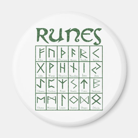 Elder Futhark Runes Magneet (Voorkant)