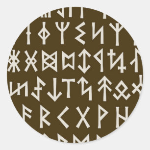 Elder Futhark Runes Ronde Sticker