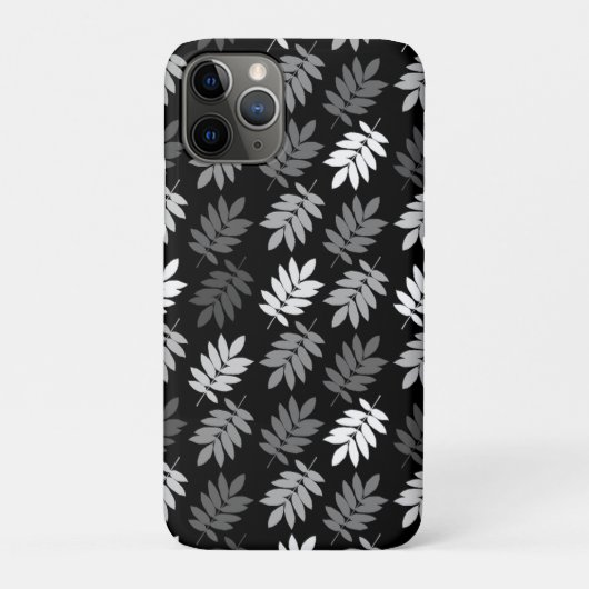 Elder Leaf Pattern Black White Grey Case-Mate iPhone Case (Achterkant)