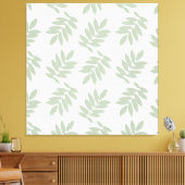 Elder Leaf Pattern Green+White Canvas Afdruk (Insitu (Woonkamer))