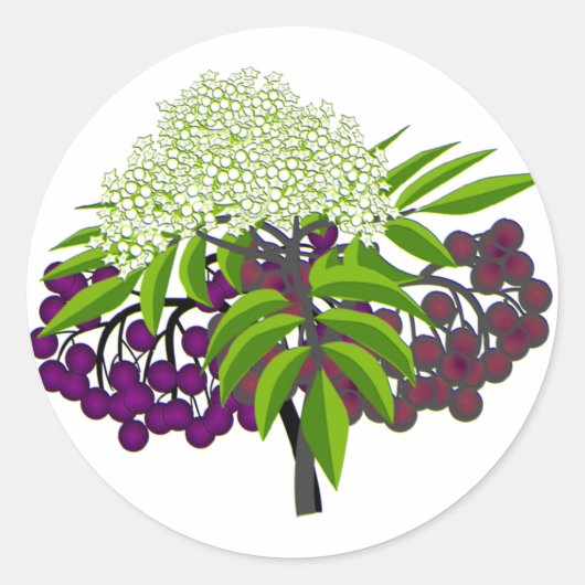 Elderberry Ronde Sticker (Voorkant)
