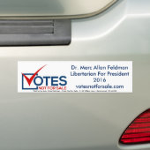 eldman voor President - Libertarian 2016 Bumpersticker (Op auto)
