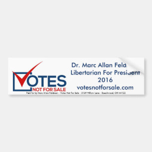 eldman voor President - Libertarian 2016 Bumpersticker