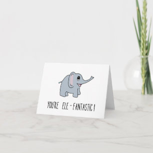 Ele-fantastique ! Carte de voeux mignonne et amusa