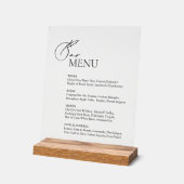 Eleagnt Modern Bar Menu Mariage Acrylique Sign (Angle)