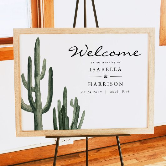 Eleanor - Bohemen Waterverf Cactus Welkomstbord Poster