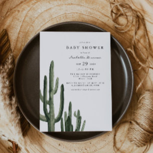 Eleanor - Bohemian Saguaro Cactus Baby shower Kaart
