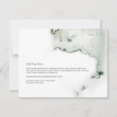Eleanor - Green Watercolor Mariage Détails Carte (Devant)