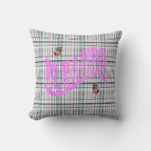 Eleanor Name Logo on Tartan, Kussen