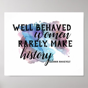 Eleanor Roosevelt cite une affiche sur les femmes