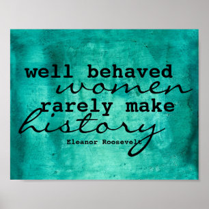 Eleanor Roosevelt cite une affiche sur les femmes